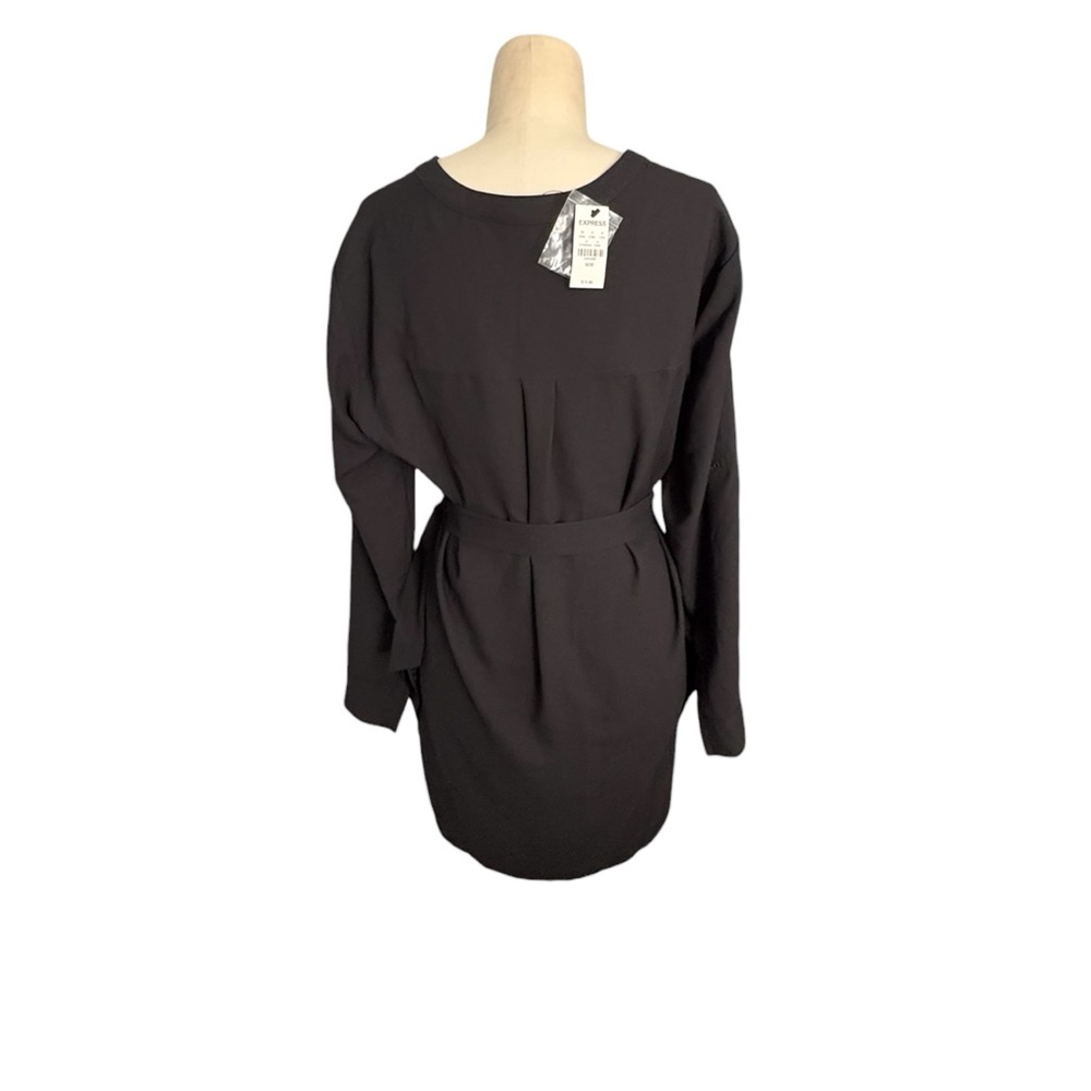 NWT Black‎ Dress Long Sleeve Lightweight Women M Office Workwear Utility Casual - Picture 2 of 10